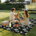 thumbnail image 4 of Black Summer Botanical Outdoor Rug 5x8 Ft - Reversible Patio Rug Outdoor Camping Rugs, Green Spring Floral Birds Farmhouse Indoor Outdoor Area Rugs, Non-Slip Outdoor Carpet Runner for Deck/Porch, 4 of 8