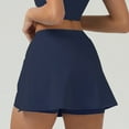thumbnail image 4 of Ediodpoh Tennis Skirts for Women Summer Tennis Short Skirt Ice Feel Movement Slit Skirt Pants for Running Fitness Sports Skirts for Women Dark Blue L, 4 of 9