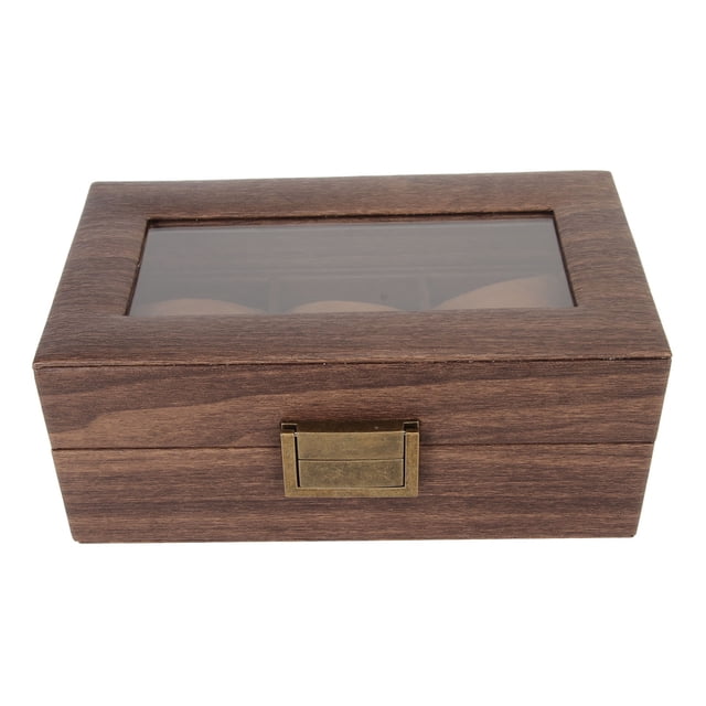Caja de reloj Jadeshay con 3 ranuras Madera cuero artificial