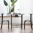 thumbnail image 6 of Bar Table and Chairs Set, 3 Piece Kitchen Table Set with Metal Frame and Wine Rack, Modern Dining Room Table Set, Black Small Dining Table Sets for Kitchen Dining Room Pub Bistro, JA1528, 6 of 9
