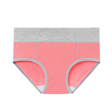 Kopltyrfg Womens Underwear Cotton Seamless Panties Soft Breathable Postpartum Briefs Plus Size High Waist Thongs Watermelon Red 4XL