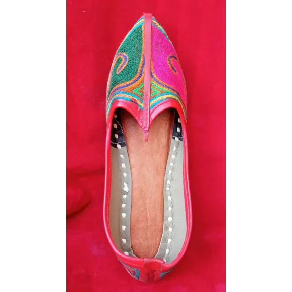 Women Shoes Leather Flats Jutties Handmade Indian Casual Mojaries US 6.5