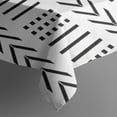 thumbnail image 3 of White Geometric Diamond Chevron Pattern Rectangle Tablecloth 60"x84",Waterproof Polyester Rectangle Table Cloth, Wipeable Spillproof Polyester Tablecloth for Dining, Camping, Indoor and Outdoor, 3 of 5