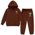 thumbnail image 2 of XEGLSBU Toddler Fall Outfits for Girls Photoshoot Girls Letter Print Hoodie and Pants Casual 2 Pcs Outfit Comfortable Daily Wear Cute Toddler Soft Jogger Brown Size 2-3 Years, 2 of 6