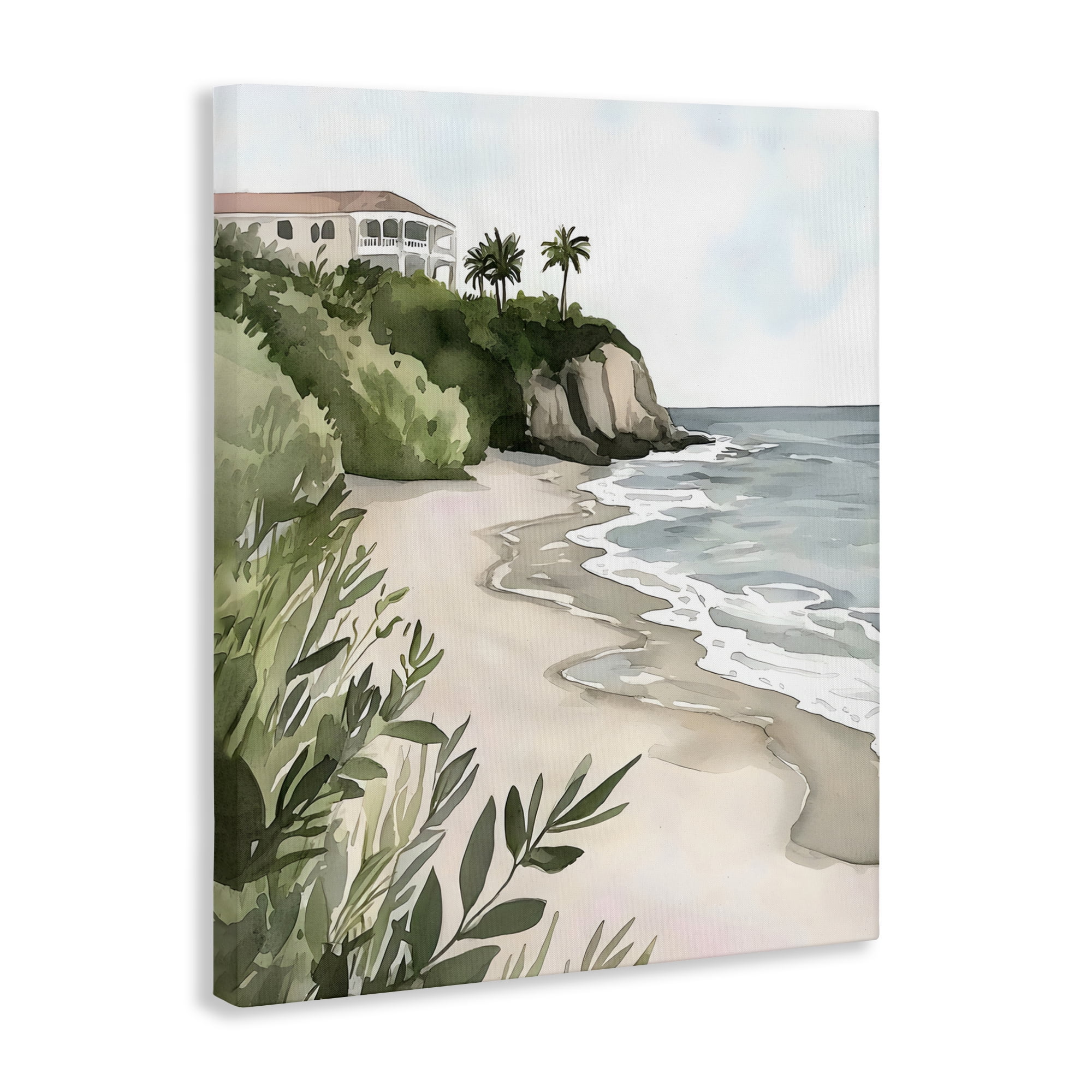 Stupell Industries Coastal Calm Villa on Bluff Canvas Wall Art, design by Riley B