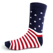 Men's Fun American Flag Crew Socks, Sock Size 10-13 / Shoe Size 6-12.5, Great Holiday/Birthday Gift