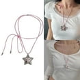 thumbnail image 2 of Fashionable Star Charm Necklace Featuring Adjustable Nylon Strap and Alloy Accent Jewelry Accessory for Daily Use, 2 of 9