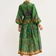 thumbnail image 3 of New Spring Style: Floral Print Lantern Sleeve Fitted Waist Long Sleeve Full Skirt Dress, 3 of 5