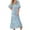 Sky Blue, variant on Sentuca Womens 3/4 Sleeve Maxi Dresses Casual Bohemian Tiered Flowy Floral V Neck Sundress Green XXL