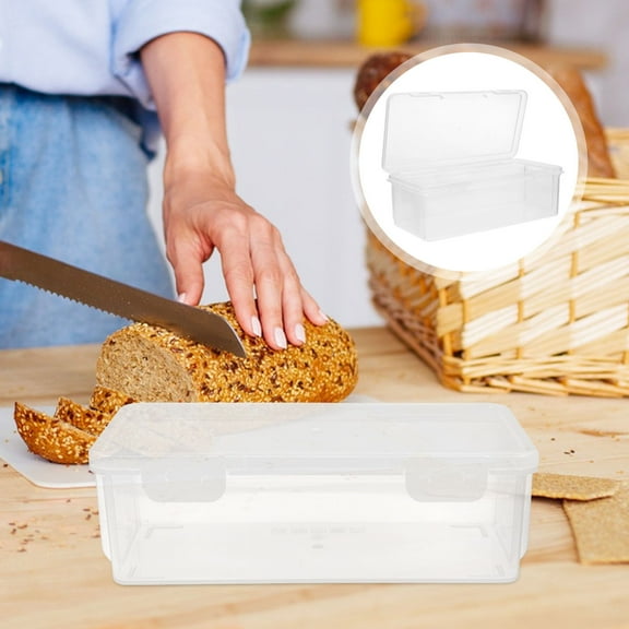 Toyandona 2Pcs Bread Container with Lid for Kitchen Counter Transparent Bread Box