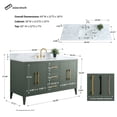 thumbnail image 6 of Vanity Art 60” Single Sink Bathroom Vanity Cabinet with Engineered Marble Countertop, 6 of 9