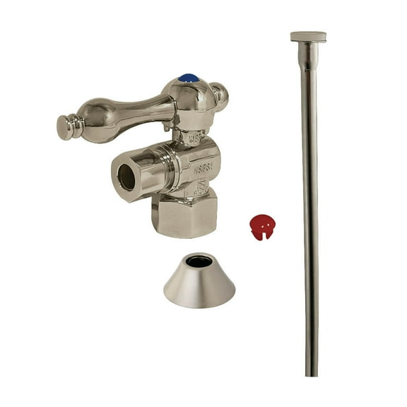 Kingston Brass CC43108TKF20 Traditional Plumbing Toilet Trim Kit, 1/2" IPS x 3/8" O.D. Comp, Brushed Nickel