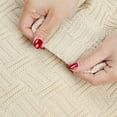 thumbnail image 7 of PiccoCasa 100% Cotton Cross Cable Knit Throw Blanket For Sofa Couch Bed Home Bedding, Beige 47"x 70", 7 of 7