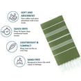 thumbnail image 3 of Turkish Beach Towel Oversized 90*180CM Cotton Sand Free Swim Towel Light Travel Towel - Military green, 3 of 5