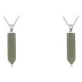 thumbnail image 4 of yingyy Hexagon Column Charm Exquisite Men Handmade Holiday Anniversary Hanging Pendants Pointed Colorful Crystal Chain Green Aventurine 2Set, 4 of 6