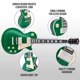 thumbnail image 4 of Guitarra eléctrica LyxPro SB Series LP Style 39" Verde, 4 of 6
