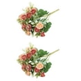 thumbnail image 2 of 2pcs Artificial Mini Rose Bouquets - 15 Blooms Per Bunch 2 Set Lifelike Fake Flowers for Home Wedding Multi-Color Decorative Floral Arrangements Easy To Maintain, Coffee, 2 of 6