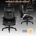 thumbnail image 7 of Waleaf Big and Tall Executive Office Chair 500lbs with Flip-up Arms & Adjustable Lumbar Support,Heavy Duty High Back Computer Chair for Adults, 7 of 7