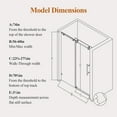 thumbnail image 2 of 56-60" W * 74" H Frameless Single Sliding soft-close Shower Doors, Bathroom Sliding Shower Door, 5/16" (8mm) Thick SGCC Tempered Glass Door, 2 of 9