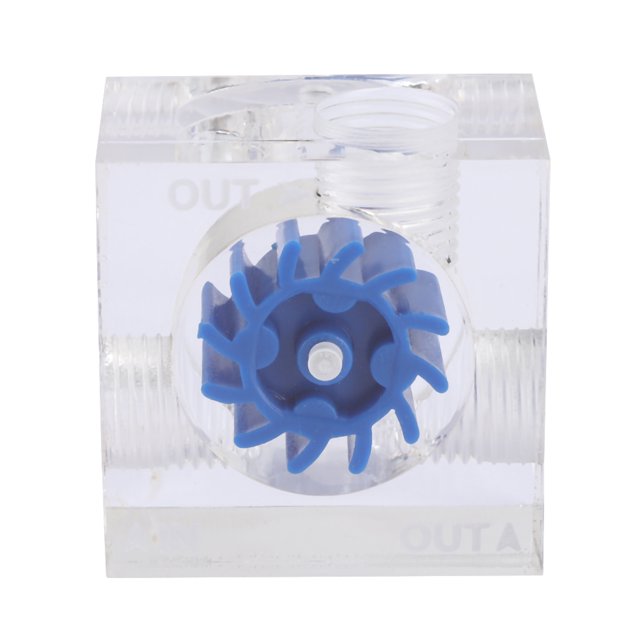 Durable G1/4in Thread 12 Impeller Water Cooling Flowing Indicator, Adhesive Sealing Water Flowing Meter, For Computers Black,White,Red,Blue