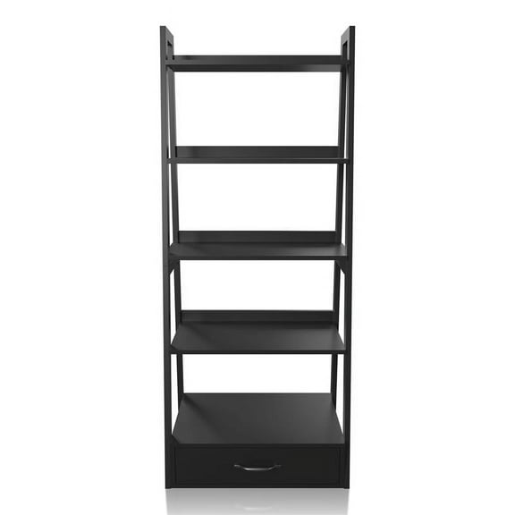 Furniture of America Ploomer Transitional Wood 1-Drawer Bookcase in Black