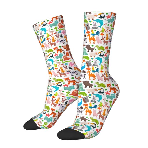 Balery Animals Calcetas Largas con Estampado para Hombre y Mujer – Suaves y Transpirables, Talla Única (US 5-11)
