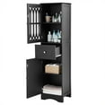 thumbnail image 4 of HomeStyle 63.8 inch MDF Bathroom Cabinet Freestanding Storage Tower with Drawer and Doors, 4 of 7