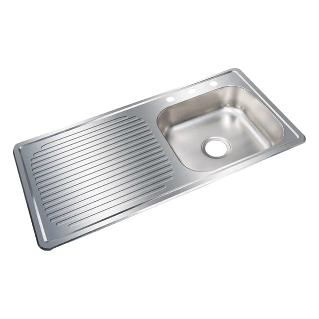 Tarja Con Escurridor izquierdo Solvex 100 x 50 cm Acero Inoxidable ST-10050L MH393