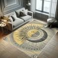 thumbnail image 5 of Ambesonne Sun and Moon Decorative Rug Carpet, Celestial Lunar Solar, 2' 5" x 5', Mustard Purpleblue, 5 of 5
