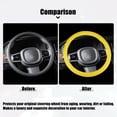 thumbnail image 2 of Unique Bargains Universal Car Silicone 14.6' 37cm Steering Wheel Cover Foldable Design Steering Wheel Protector Yellow, 2 of 7