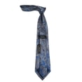 thumbnail image 3 of Men's 100% Silk Necktie By Bruno Piattelli Paisley Floral Fancy BP11 Blue Gray, 3 of 3