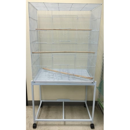X-Large Flight Bird Breeding Breeder Cage With Removable Rolling Stand 3/8-inch Bar Spacing for Small Sized Parakeet Lovebirds Canaries Budgies Finches