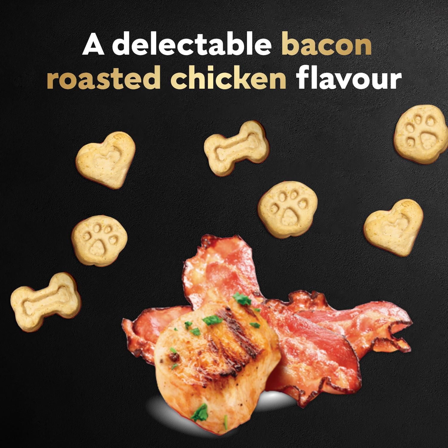 CESAR BAKIES Dog Treats, Small Adult Dogs, Bacon Roasted Chicken, 180 - 550g