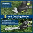 thumbnail image 4 of Garvee 2-in-1 Cordless Hedge Trimmer, 20V Lightweight Grass Shears & Hedge Trimmer with 2.0Ah Battery and Charger, Green/Black, 4 of 9