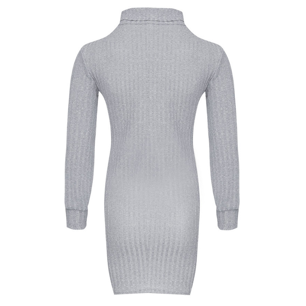 〖Hellobye〗??Womens Casual Long Sleeve Jumper Turtleneck Sweaters Dress - image 3 of 6