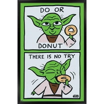 Star Wars: Saga - Yoda Donut Wall Poster, 22.375" x 34", Framed