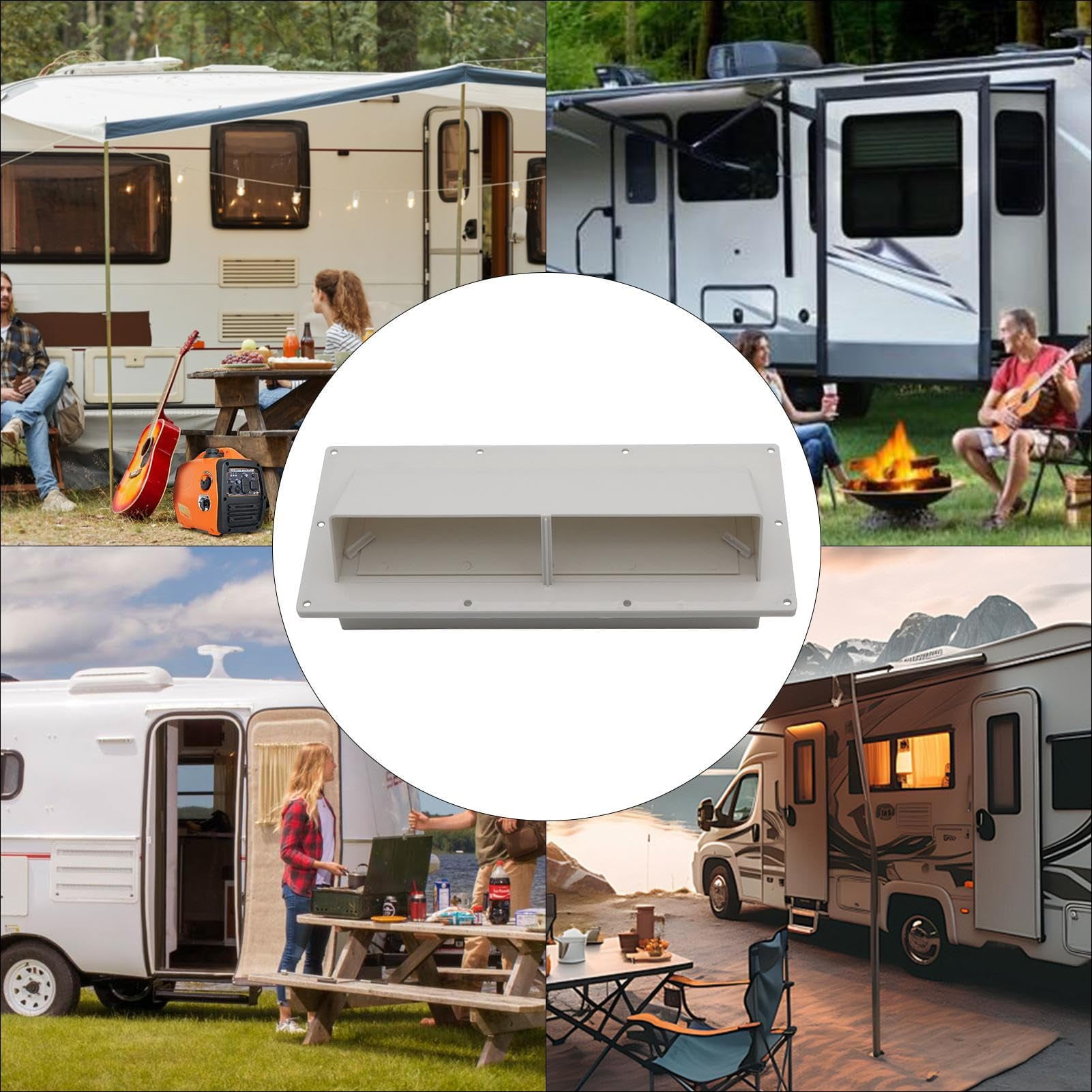 GUANGHUI RV Stove Vent - RV Hood Stove Vent | Portable Range Hood Exhaust Ventilation | Reusable RV Exhaust Cover, Multipurpose Exterior Ventilation with Locking Damper, Screws Included for Car, Home