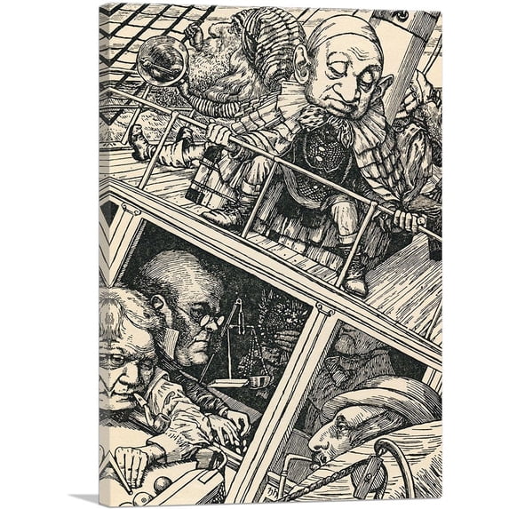 ARTCANVAS Hunting Of The Snark Plate 2 Canvas Art Print by Henry Holiday - Size: 12" x 8" (0.75" Deep)