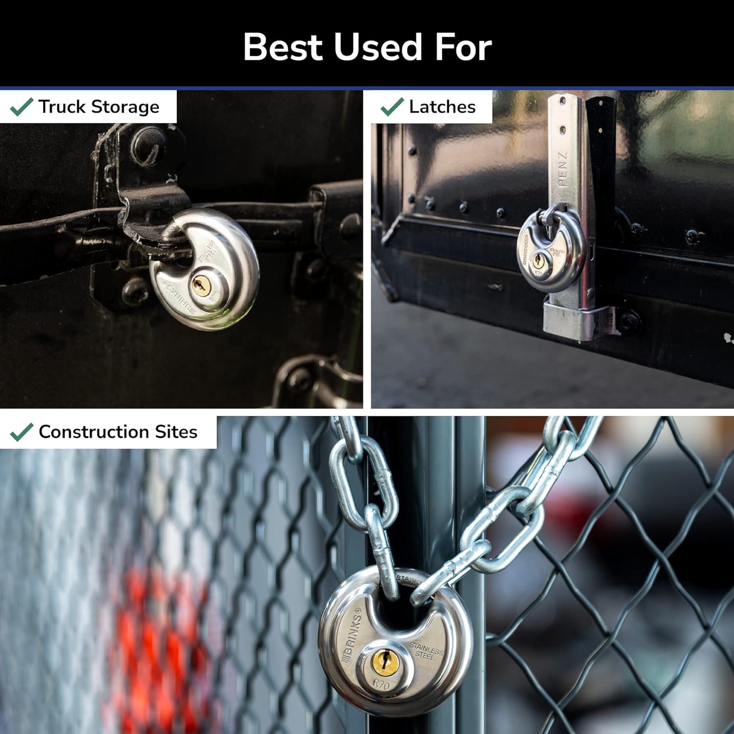 Brinks Stainless Steel Discus Padlock, 2 Pack photo 5