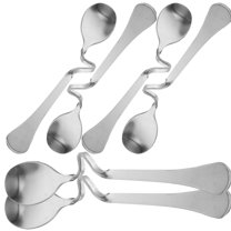 KALLORY 6Pcs S Design Curved Spoons for Coffee and Tea Stirring Home and Restaurant Use