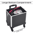 thumbnail image 6 of Alden Design 5-in-1 Aluminum Makeup Train Case with Wheels, Black, 6 of 7