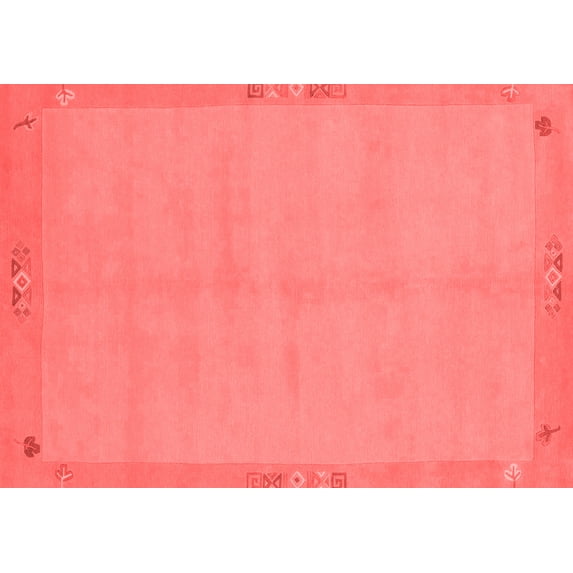 Ahgly Company Machine Washable Indoor Rectangle Abstract Red Modern Area Rugs, 5' x 7'