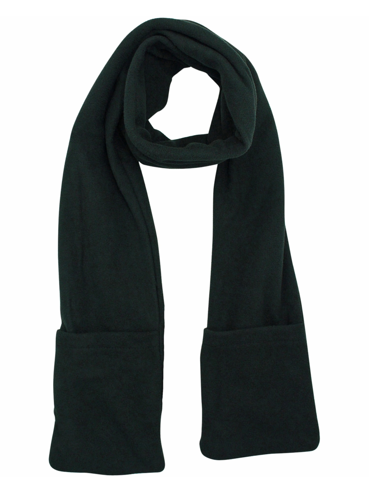 Luxury Divas Black Heated Fleece Unisex Winter Scarf With Pockets
