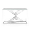 thumbnail image 2 of Limback Glass Top Rectangle Console Table, Chrome, 2 of 5