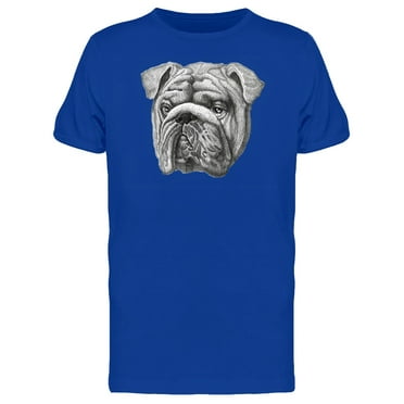 Realistic Bulldog In Grey Sketch Tee Men's -Image by Shutterstock