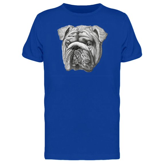 Realistic Bulldog In Grey Sketch Tee Men's -Image by Shutterstock