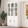 thumbnail image 5 of WIAWG 78.7" Bookcase with Glass Doors, Tall Wooden Display Cabinet for Home Office Living Room, 5 of 7