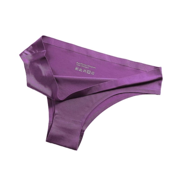 Plus Size Women's Yoga Seamless Underwear Soft Stretch Low Waisted Bikini Panties Thong Briefs Everyday Wear Cotton Underwear for Women Red M