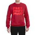 thumbnail image 2 of Wild Bobby, Pray On It Pray Over It Pray Through It Inspirational/Christian Unisex Crewneck Graphic Sweatshirt, Red, 5X-Large, 2 of 6