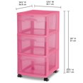 thumbnail image 2 of Sterilite Caisson à 3 Tiroirs- Rose, 2 of 3
